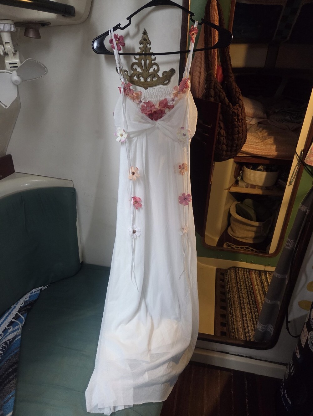 White Flower Maxi Dress